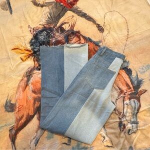 Two-Tone Denim Jeans